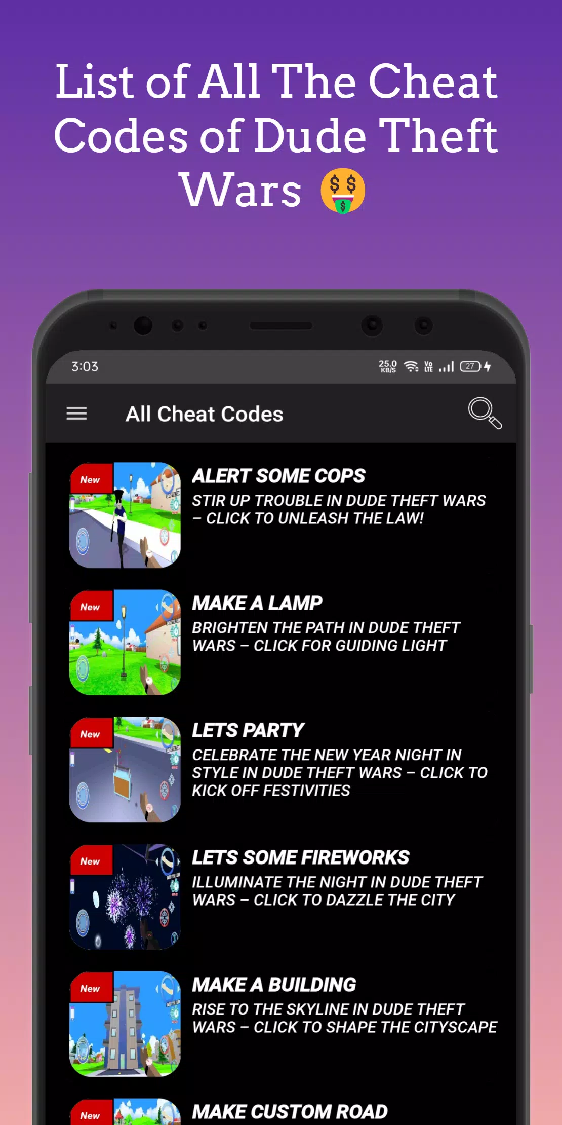 Dude Theft Wars, Cheat Codes for PC screenshot 1