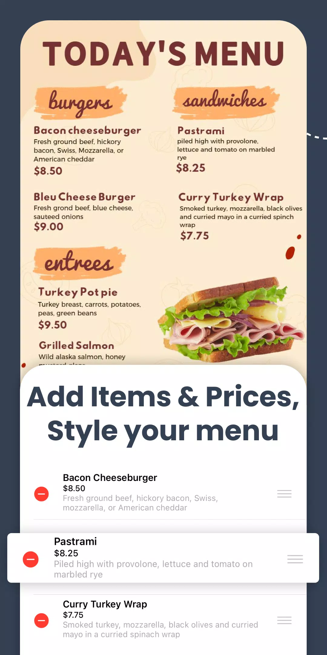 Menu Maker, Menu Templates for PC screenshot 2