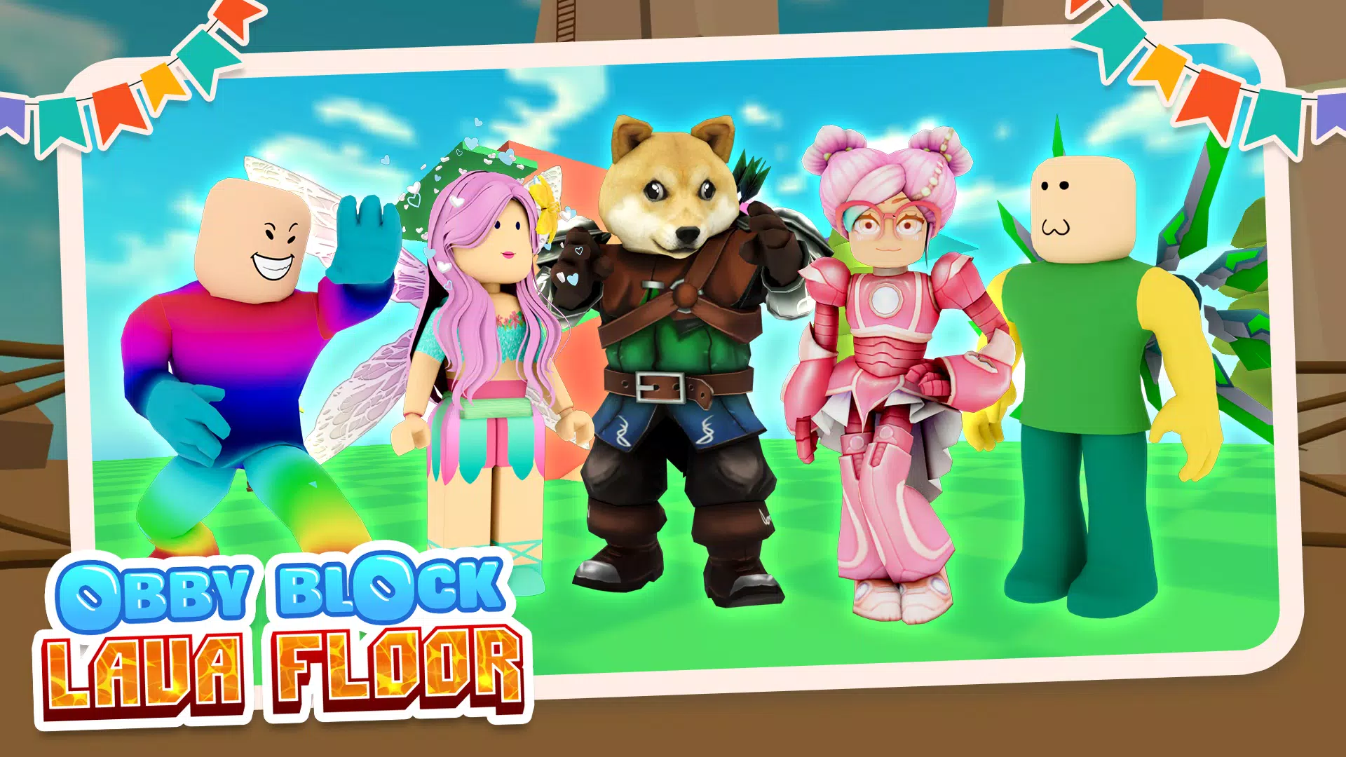 Obby Block World: Lava Fall for PC screenshot 1